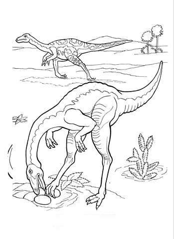 Ornithomimus Strutiomimus Coloring Page